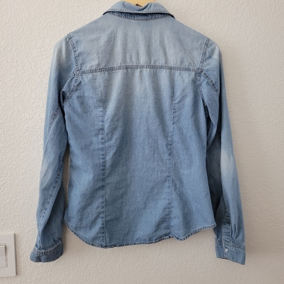 Love Fire Button Up Chambray Shirt S - Picture 6 of 7